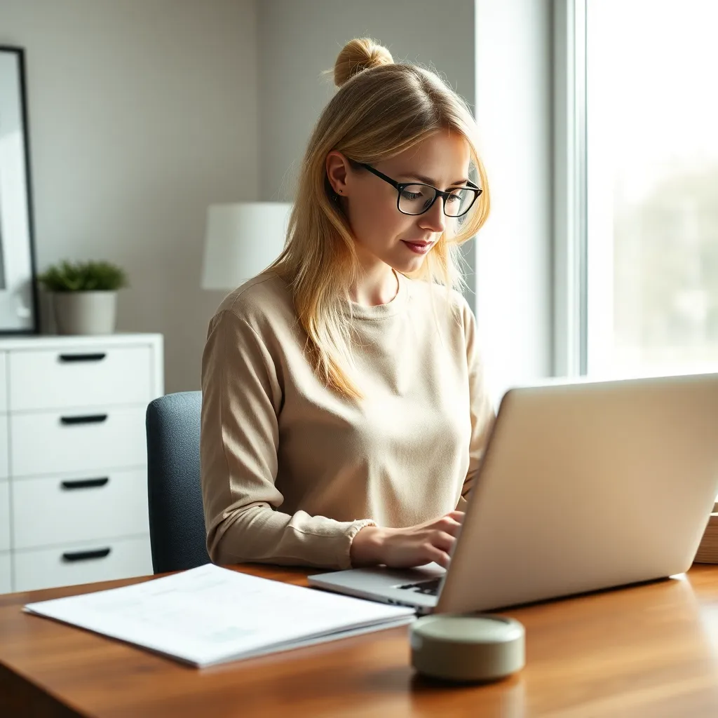 Nederlandse vrouw die haar financiën beheert op laptop met spaarrekening-overzicht