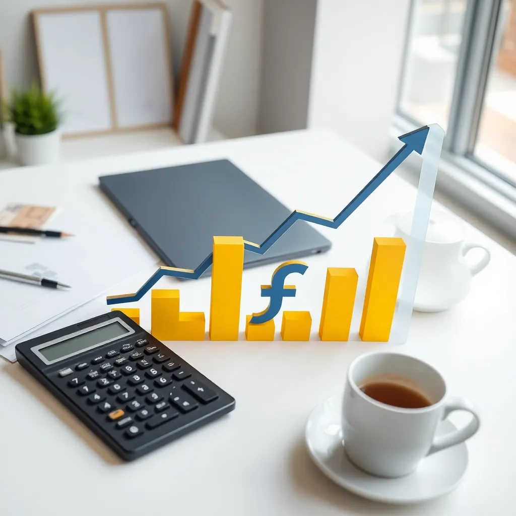 Persoon die financiën plant aan keukentafel met laptop en rekenmachine